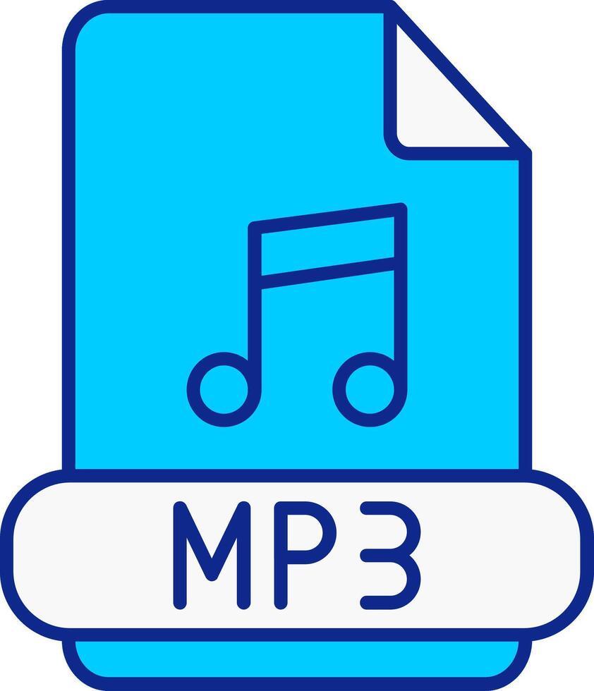 Mp3 Blue Filled Icon vector