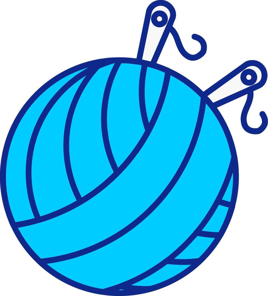 hilo pelota azul lleno icono vector