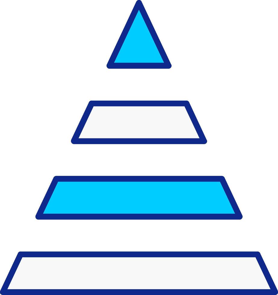 pirámide azul lleno icono vector