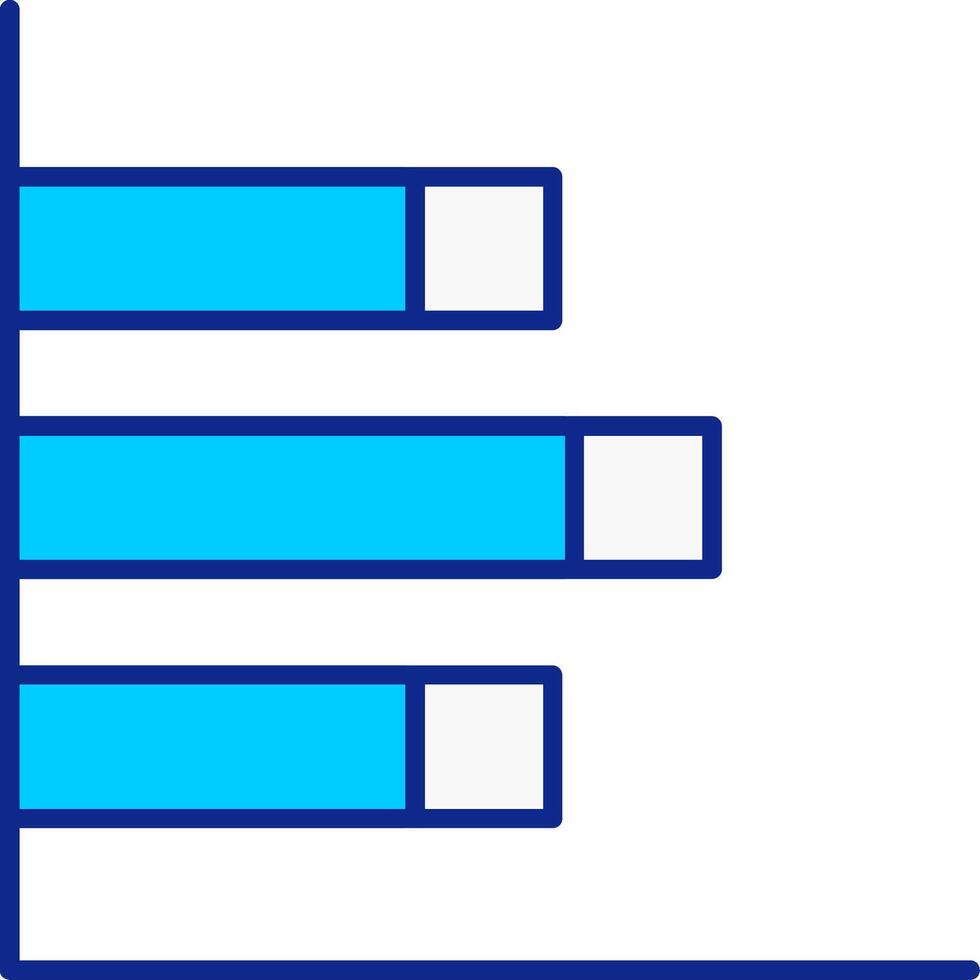 Bar Chart Blue Filled Icon vector