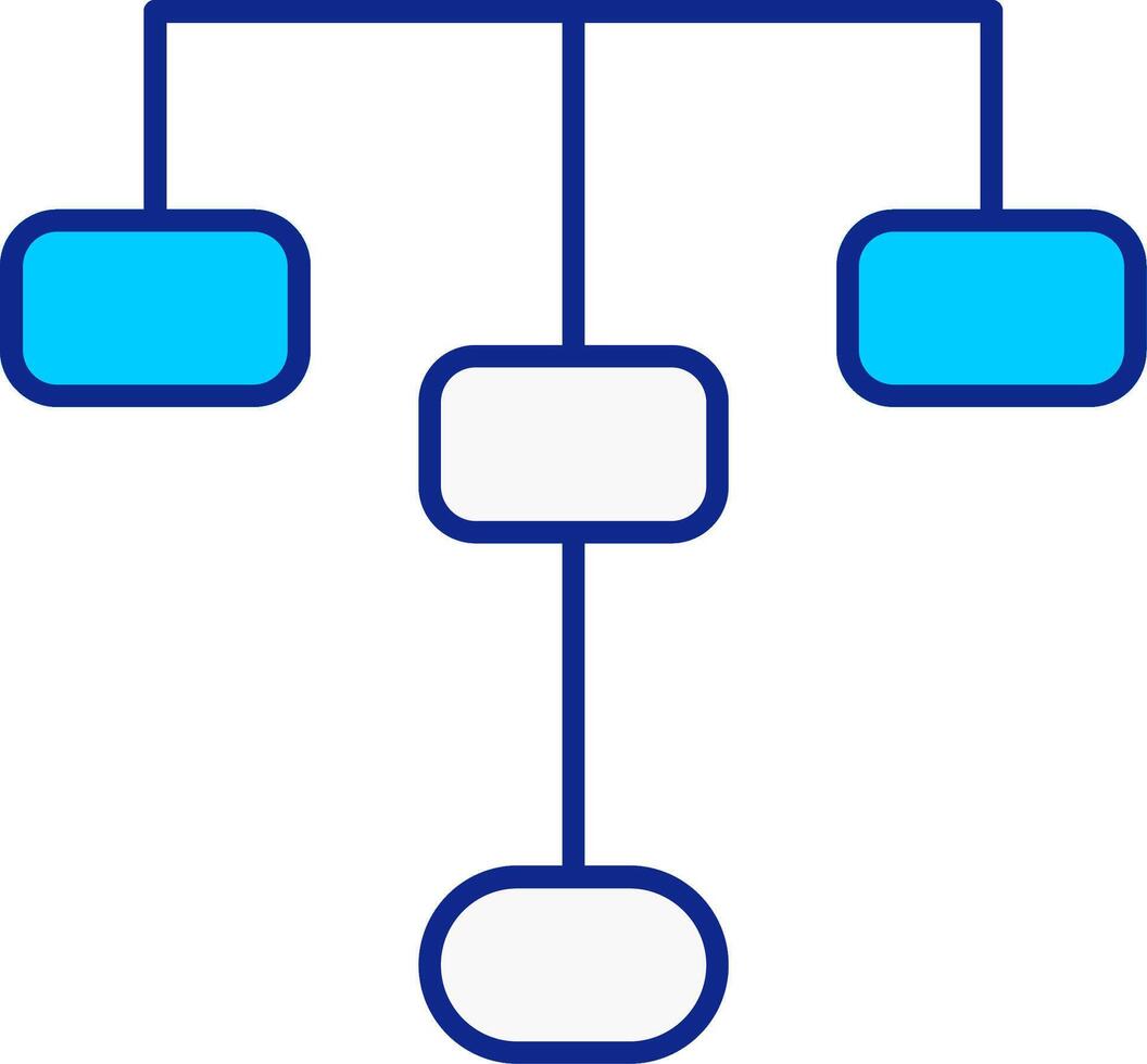 Hierarchical Structure Blue Filled Icon vector