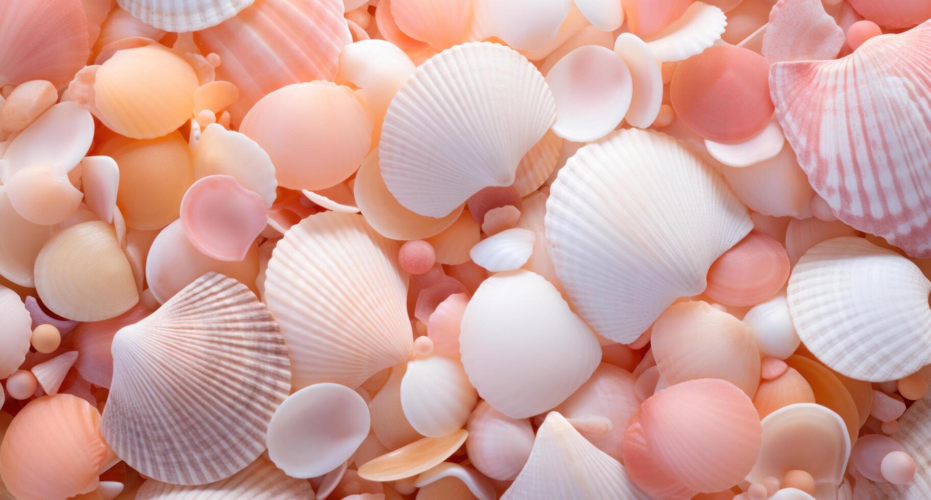 AI generated some sea shells are all in the same color photo