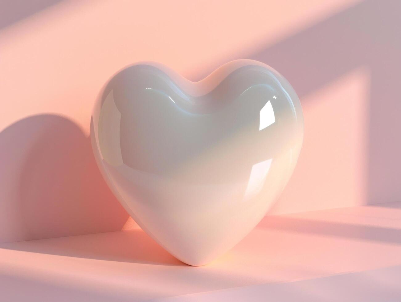 AI generated white and pink heart shaped shaped object photo