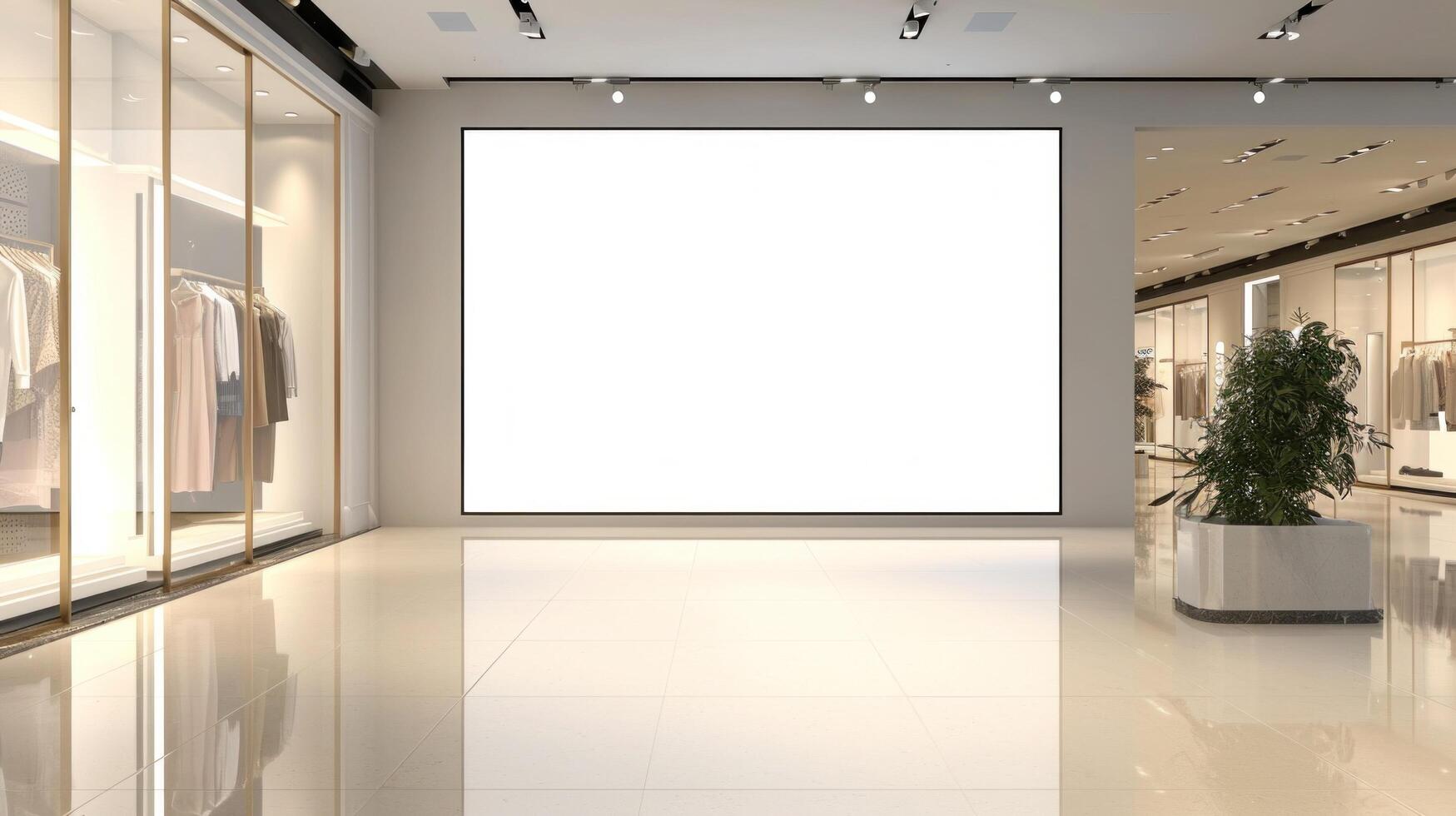 AI generated Fashion store advertisment background with copy space photo