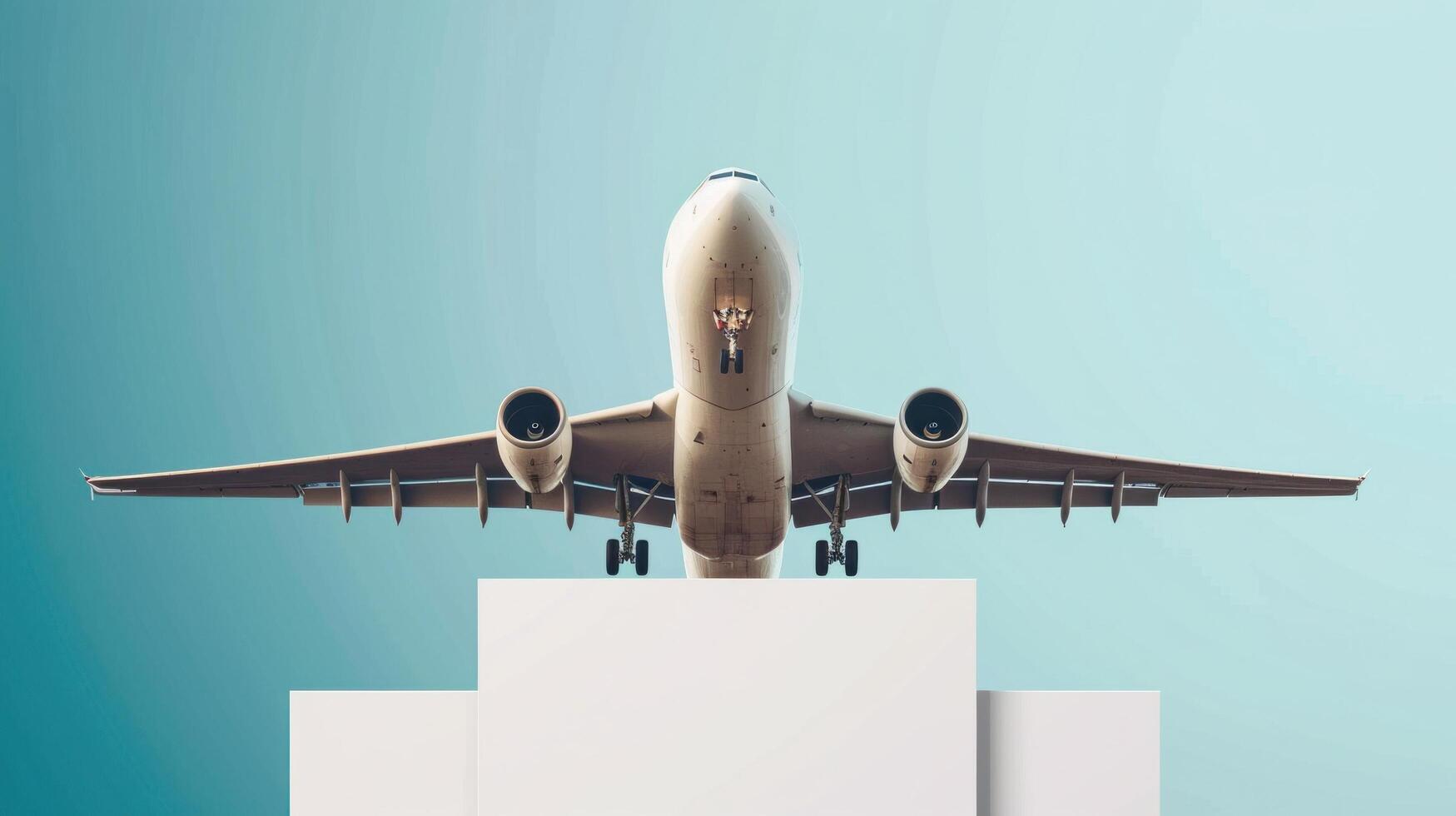 AI generated Airplane advertisment background with copy space photo