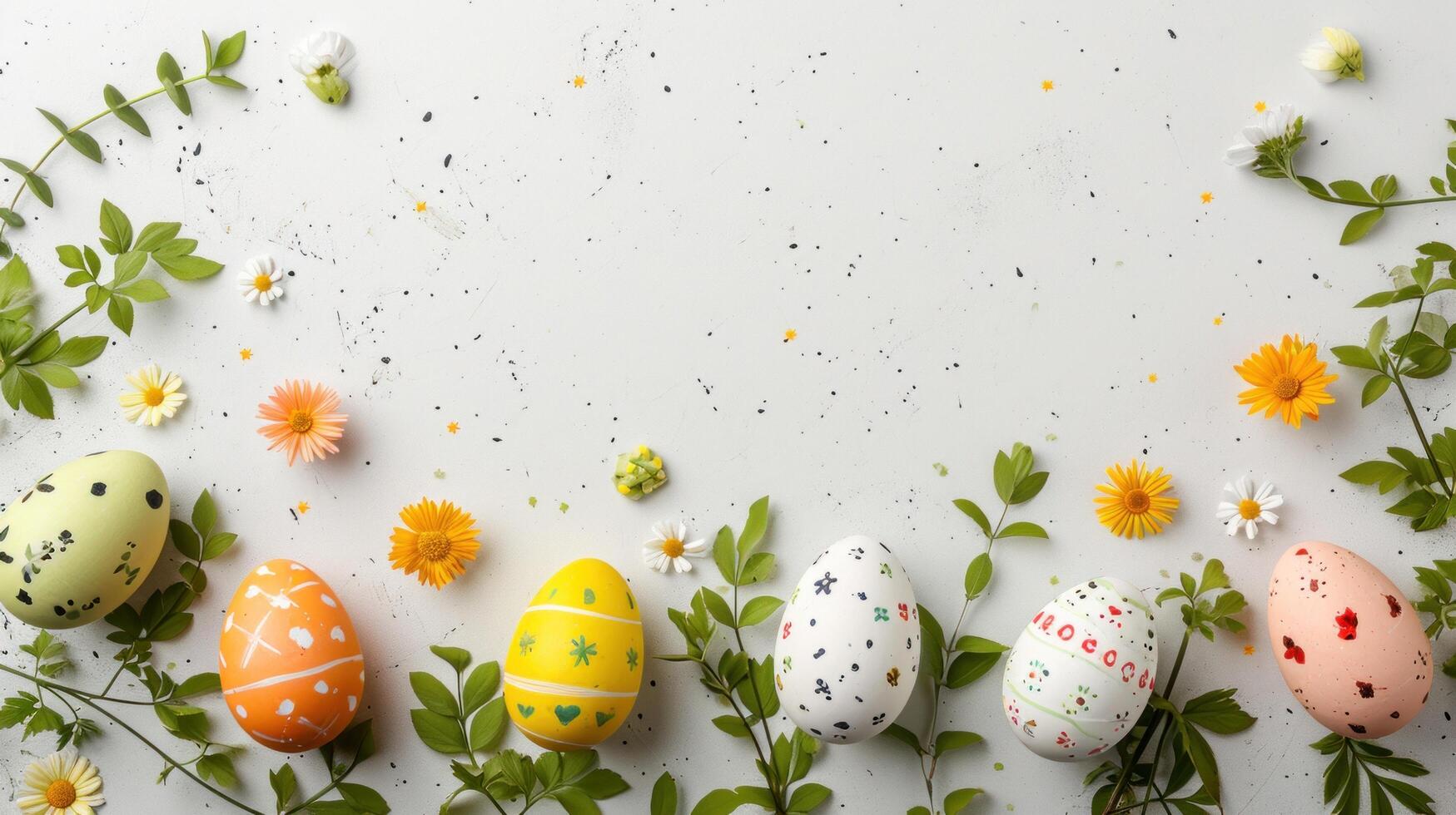 AI generated Easter advertisment background with copy space photo