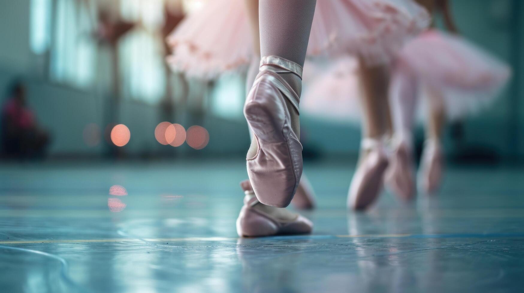 AI generated Ballet class advertisment background with copy space photo