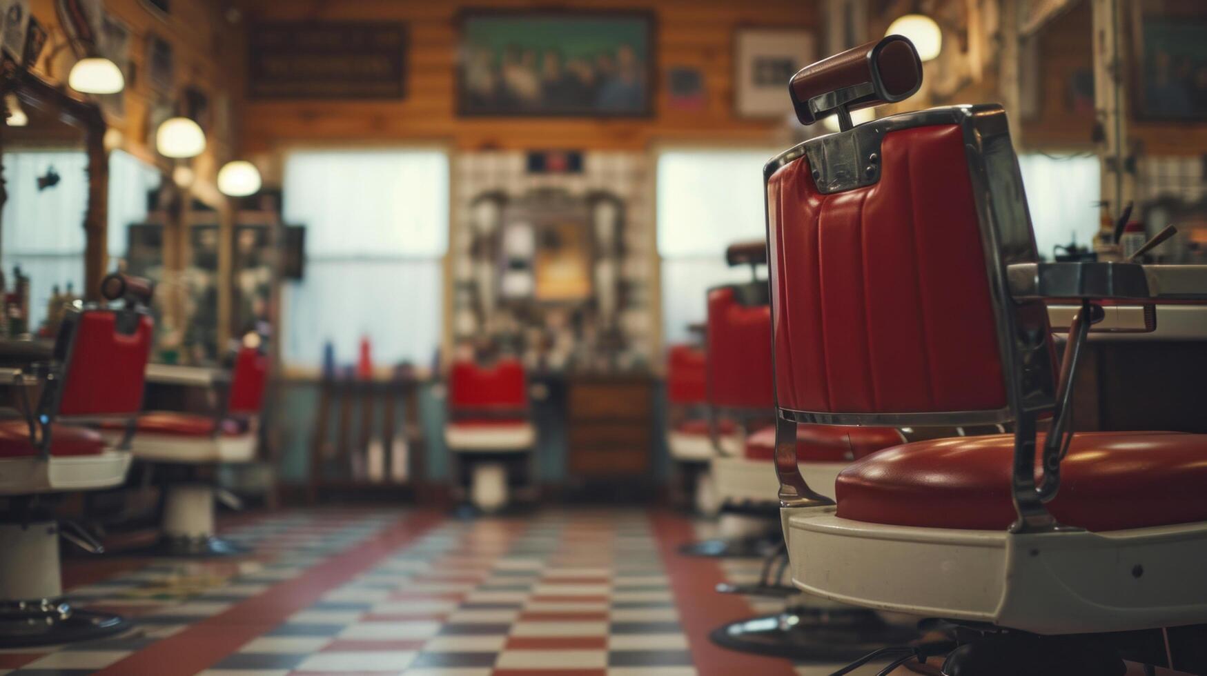 AI generated Barbershop advertisment background with copy space photo