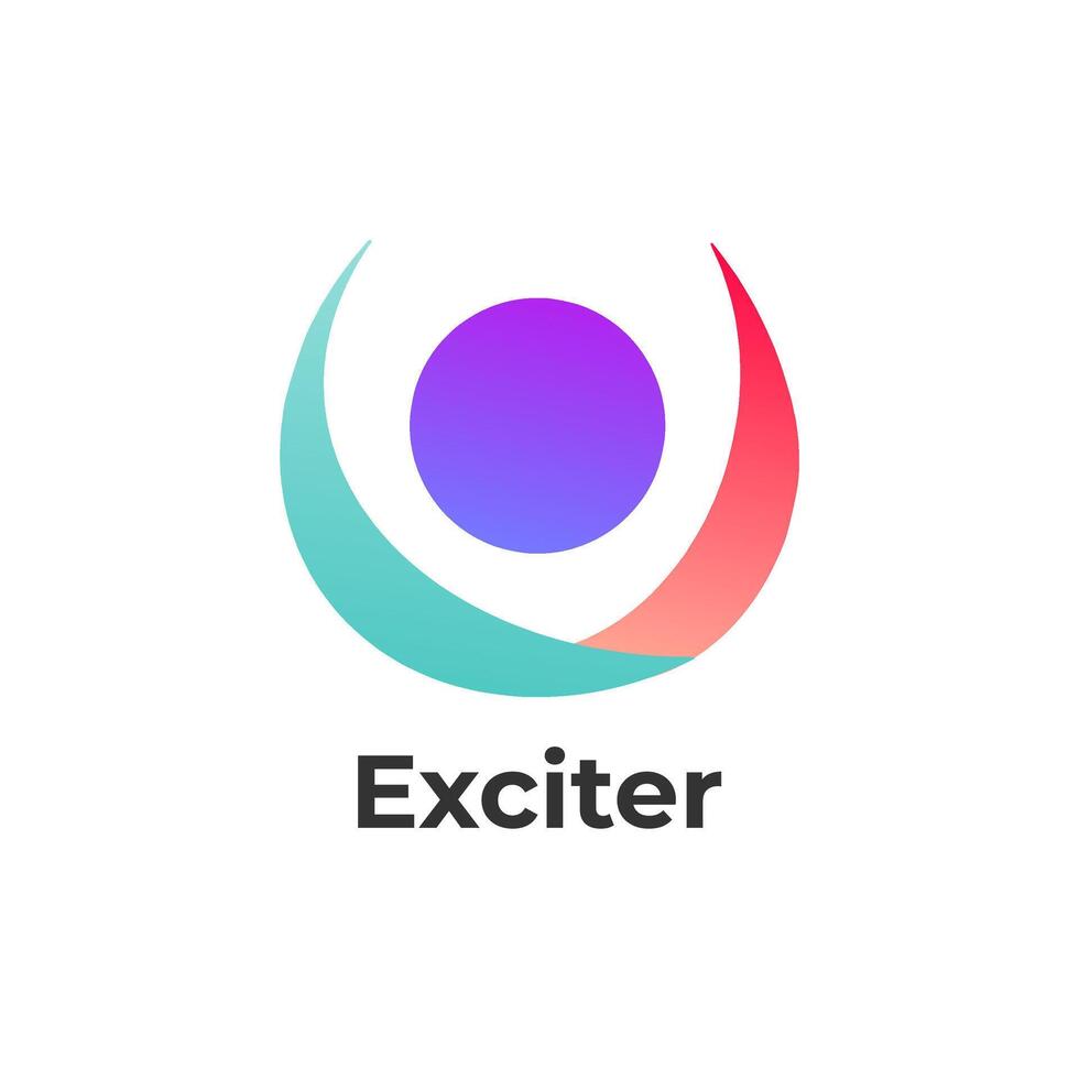 Exciter - Aesthetic Round Gradient Luxury Visual Identity Isolated vector