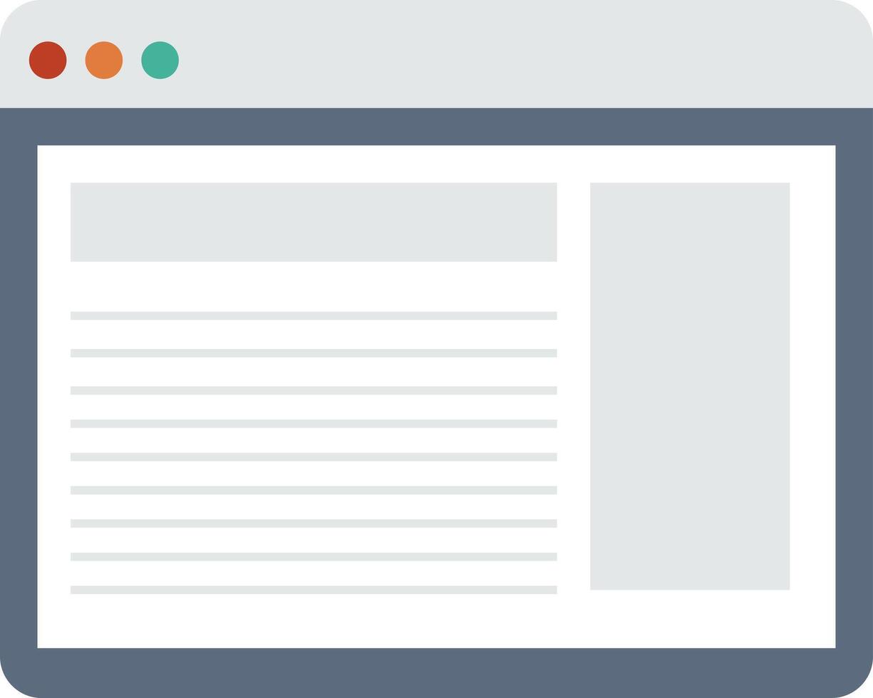 Illustration of a web page with a browser window on a white background vector