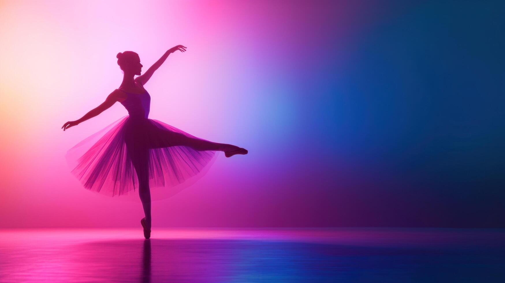 AI generated Dance class advertisment background with copy space photo