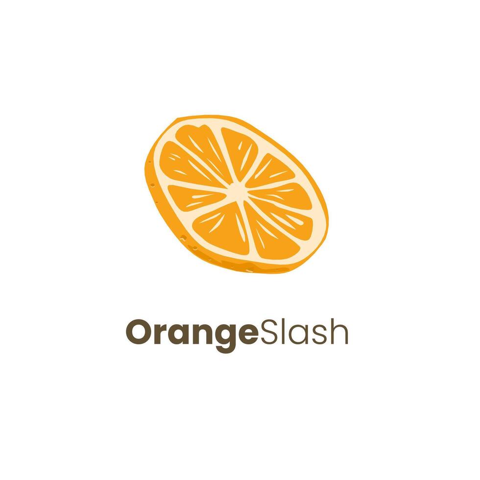 Orangeslash Orange Sliced or Slashed Logo Concept Design Isolated vector