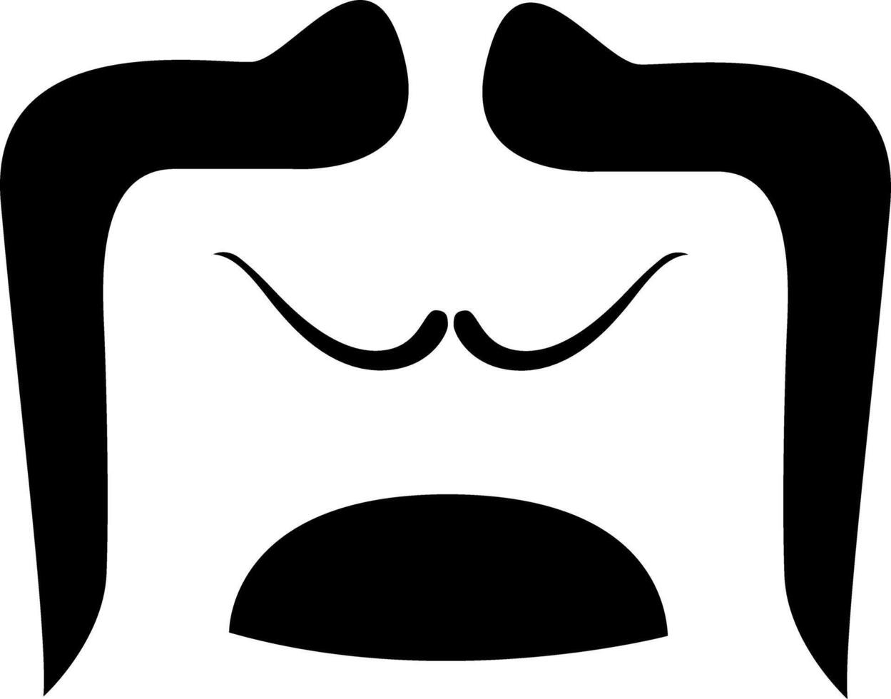 Illustration of a chinese mustache icon. Mustache image. Vector illustration.