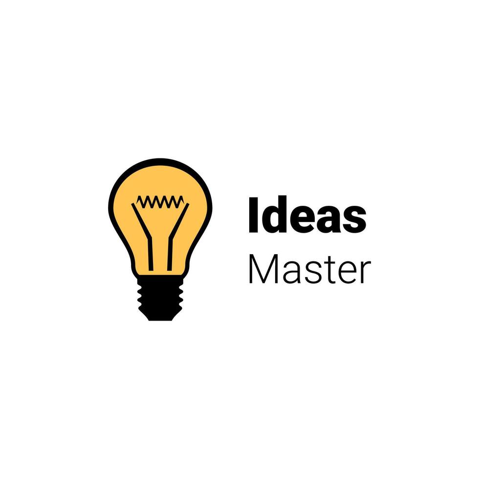 Ideas Bulb in Yellow Logo Concept for Education or Experiment vector