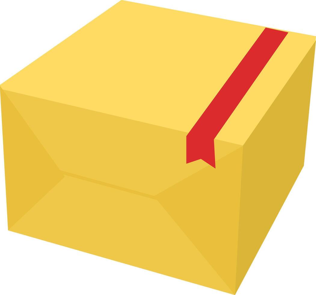 Illustration of a box or pacakge with a red ribbon on top vector