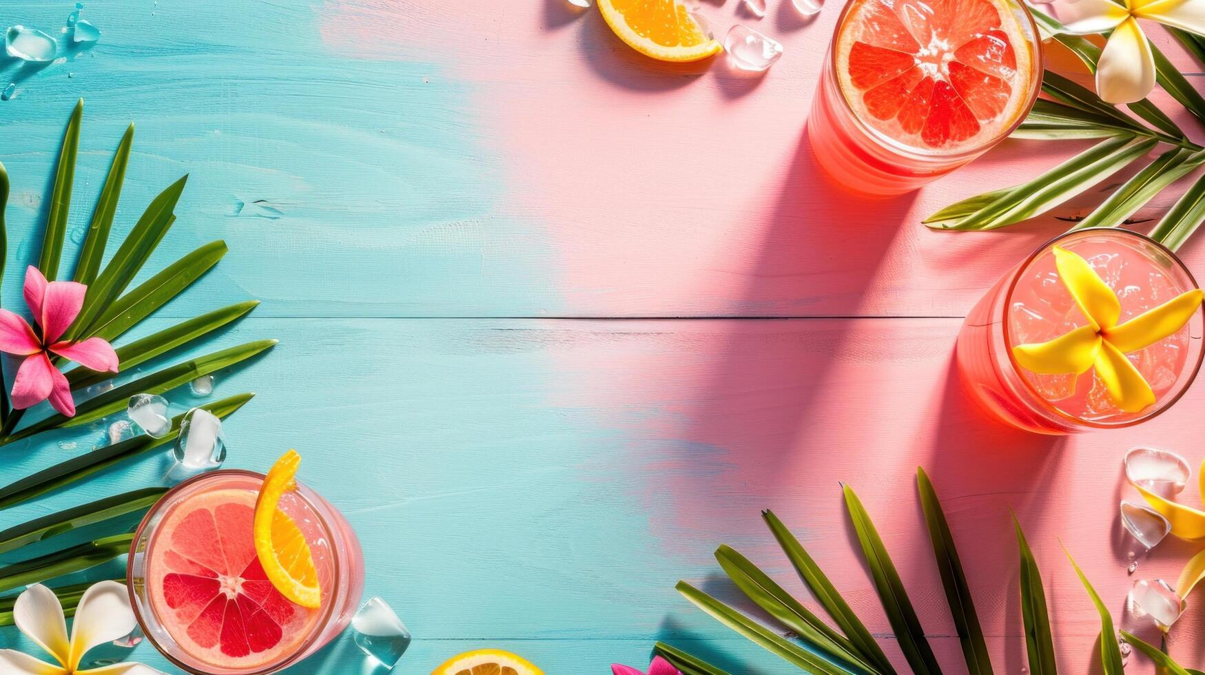 AI generated beautuful summer party background with copy space photo
