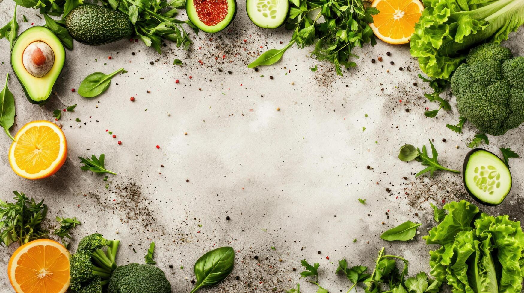 AI generated beautuful vegan background with copy space photo