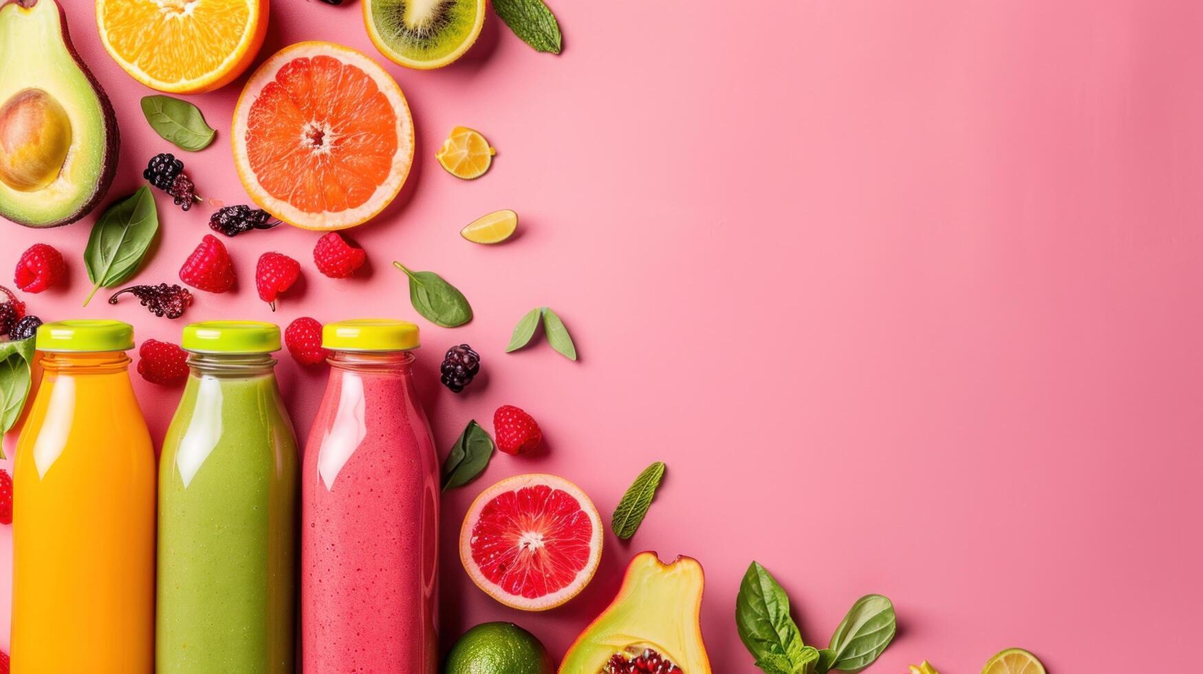 AI generated beautuful smoothie background with copy space photo