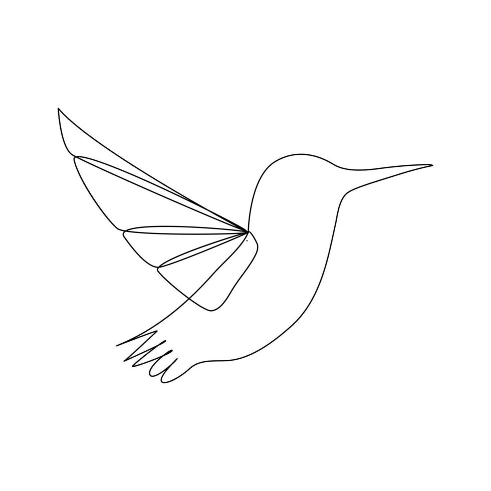 Vector in one continuous line drawing of humming bird best use for logo, poster, banner and background.