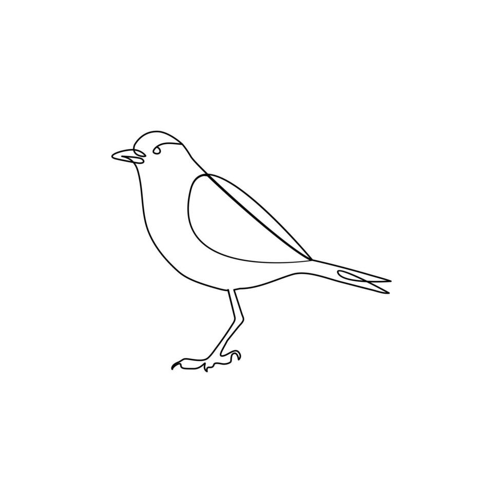 Vector in one continuous line drawing of bird best use for logo, poster, banner and background.