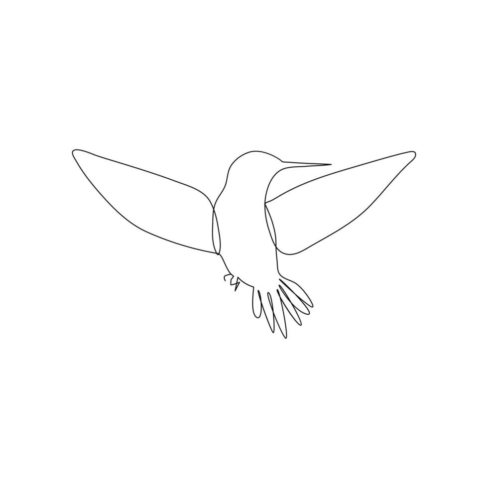 Vector in one continuous line drawing of humming bird best use for logo, poster, banner and background.