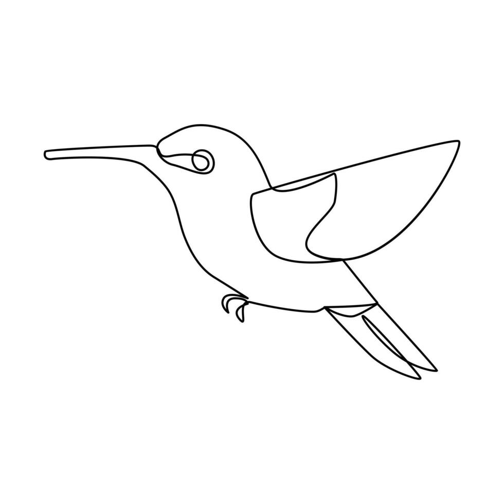 Vector in one continuous line drawing of humming bird best use for logo, poster, banner and background.