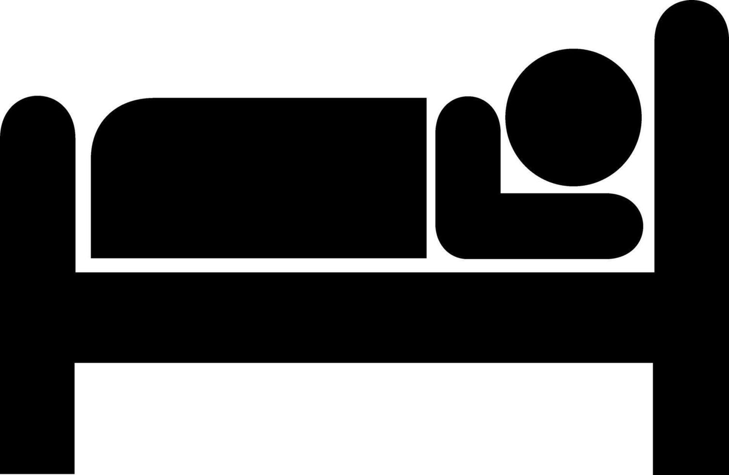 símbolo de serenidad - limpiar y eterno cama icono. cama icono ilustración. negro y blanco. vector