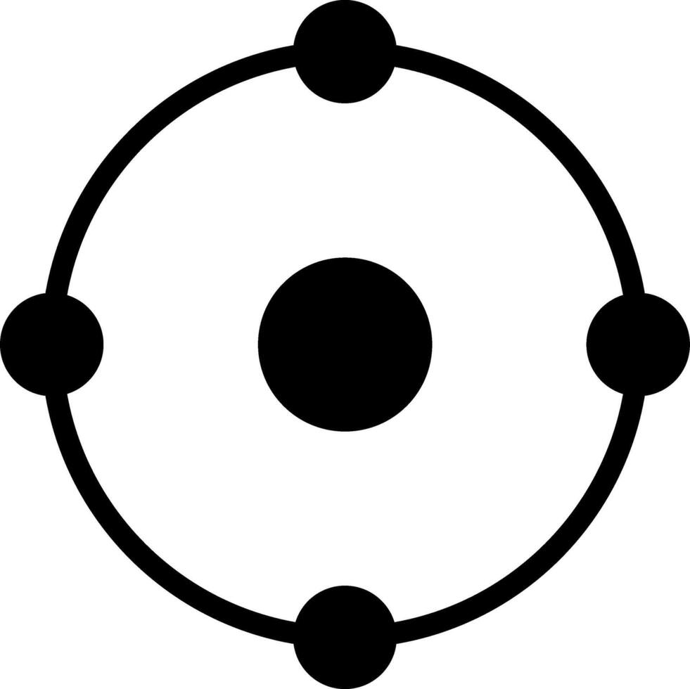 Four ion or electron logo illustration. Total 4 ion or electron count. Black and white vector illustration.