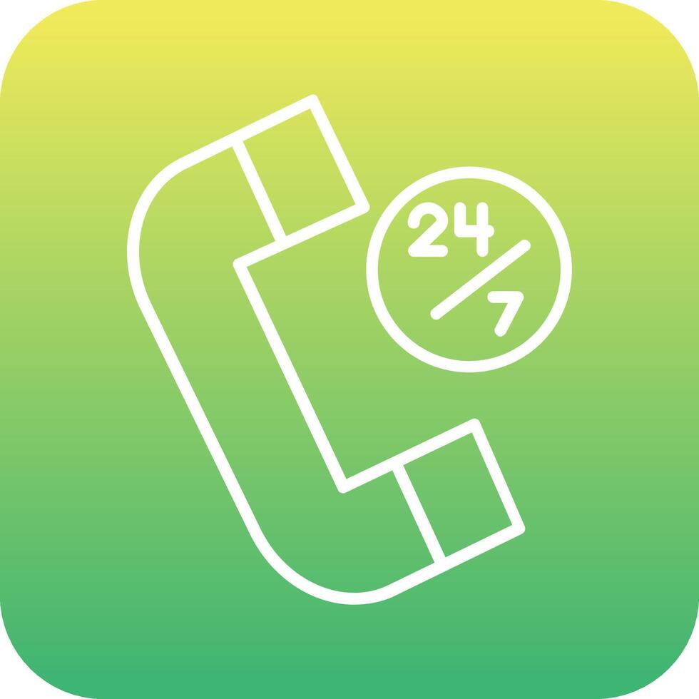 24 Hours Support Vector Icon