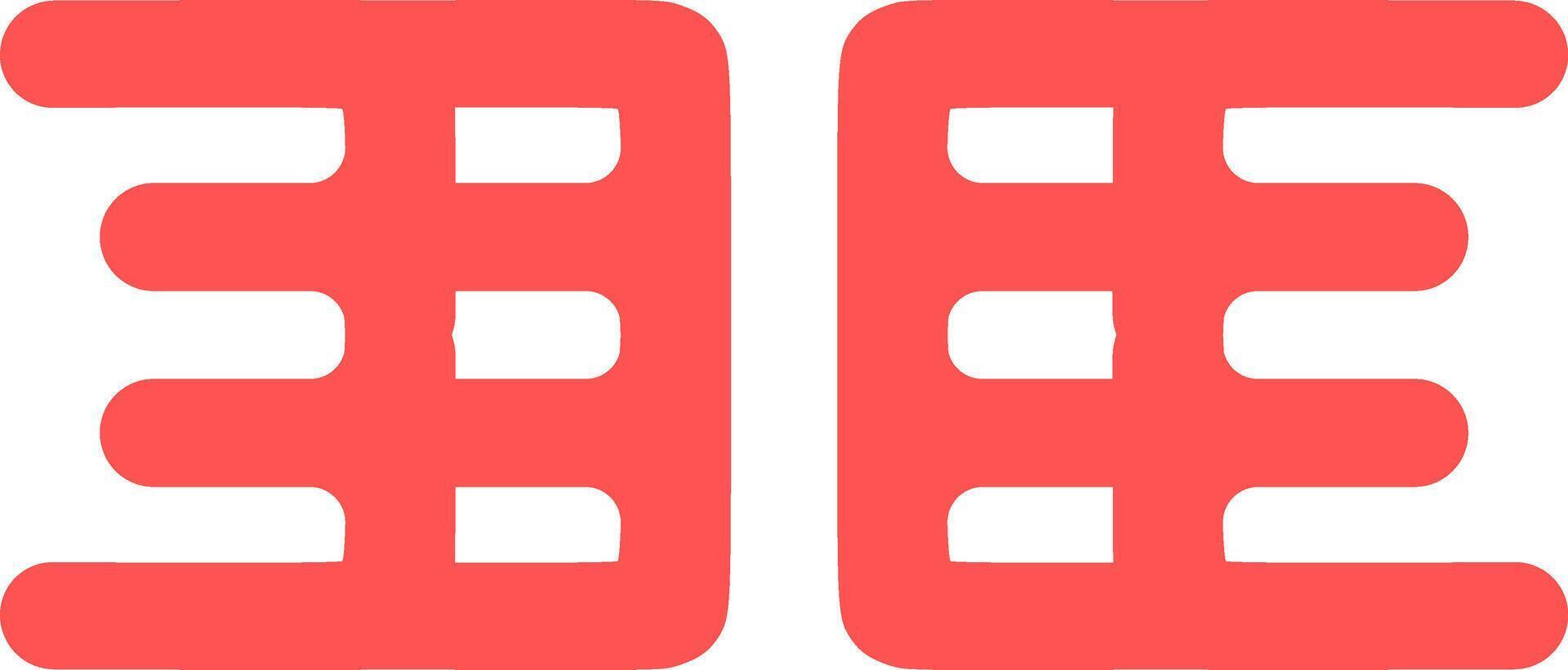 Conceptual Logo Icon Element in a Japanese-style in Red. vector