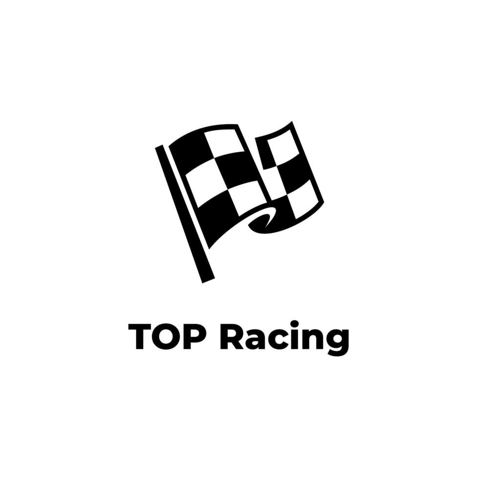 Racing Competition or Championship Logo Concept Design With Checkerboard Flags vector
