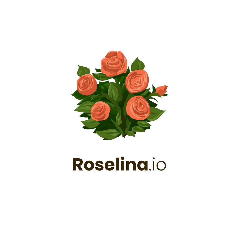 rosalina Rosa flor logo o icono concepto diseño aislado vector