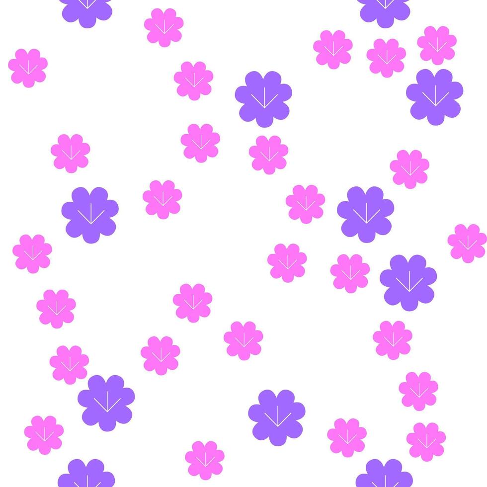 Small Flower Leaf White Repeat Pattern vector