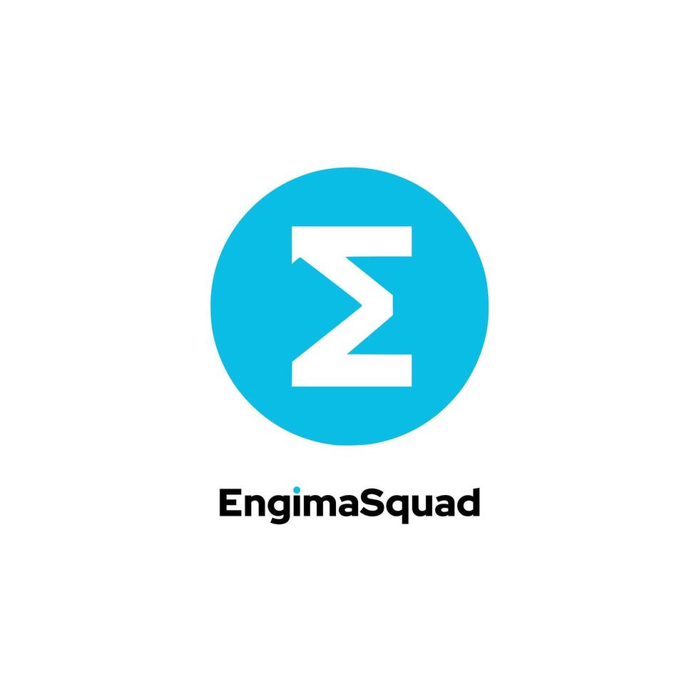 Engimasquad - Showcases a Sigma Symbol and Flipped E Letter Icon or Logo Design Template in a Round Format. vector