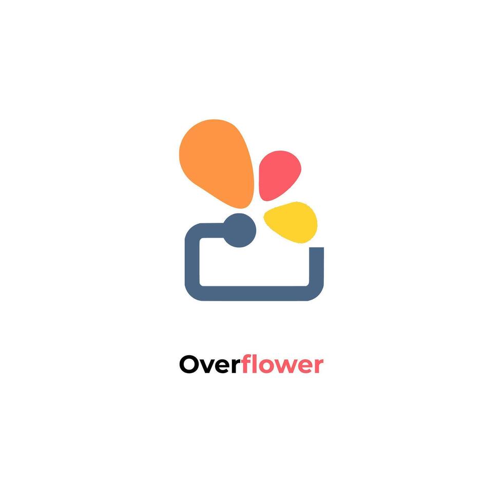 Overflow - Features an Abstract Community Discussion Exchange Logo Template Vector Icon.