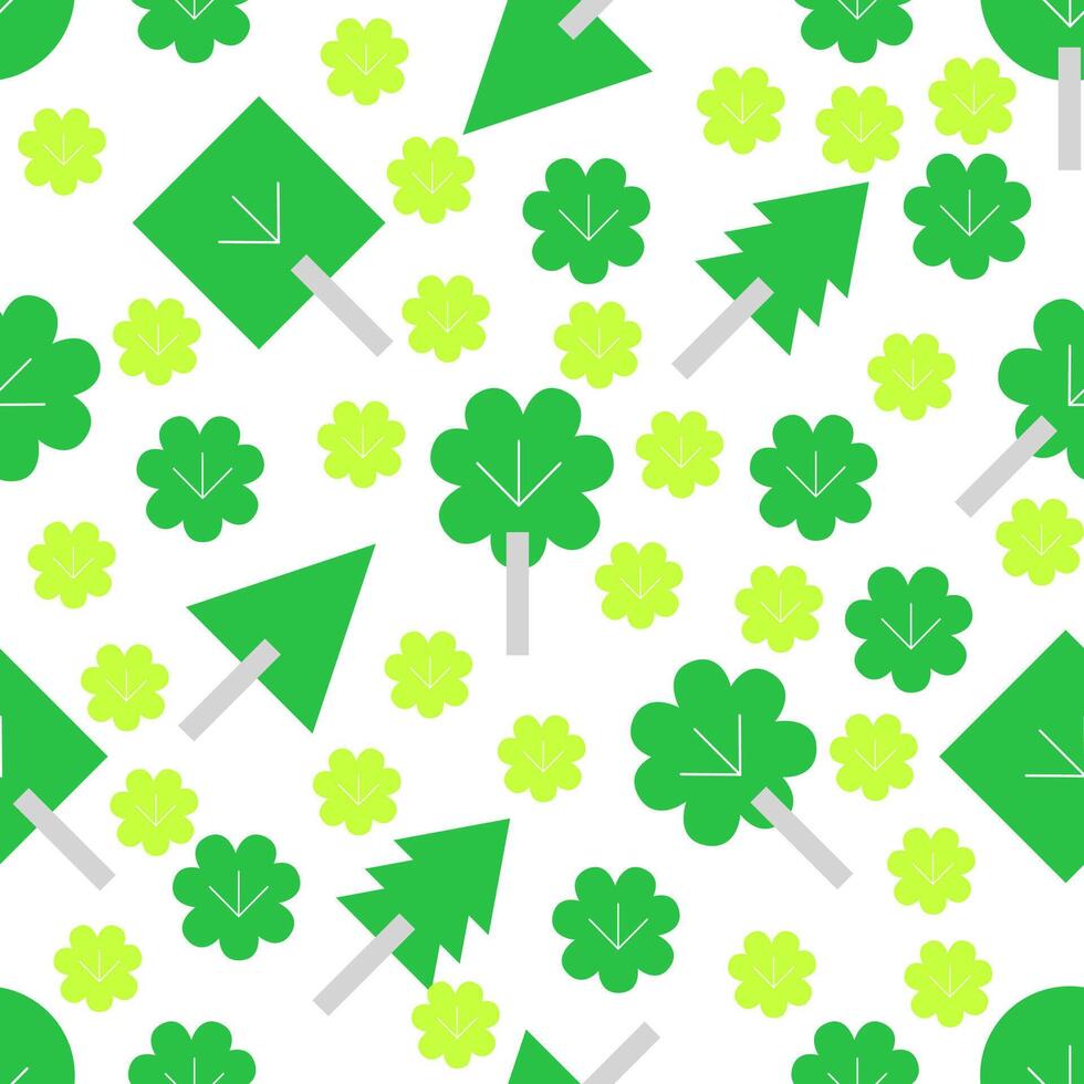 Fresh Lime Green Trees Pattern vector