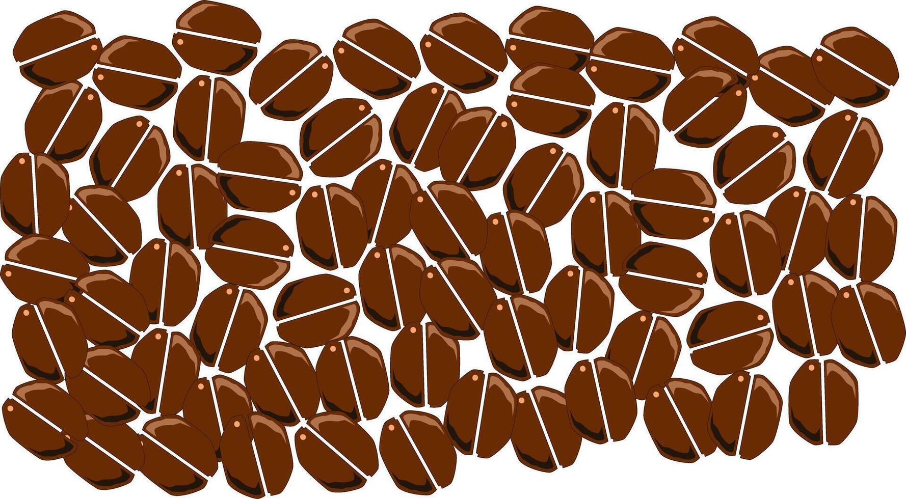 Coffee bean sets in background in multiple places. Vector illustration