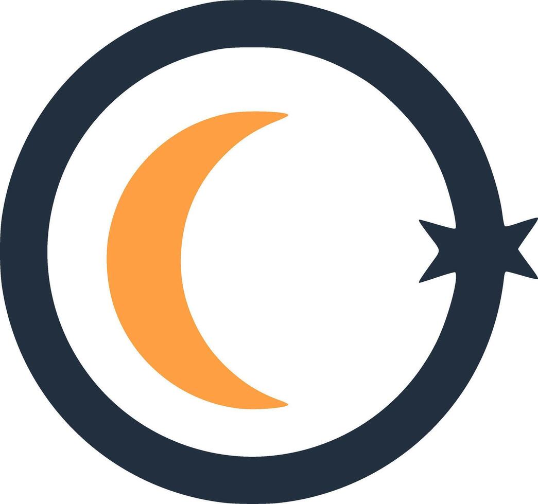 Logo Template With a Moon and Star, Symbolizing Nighttime or Bedtime. vector