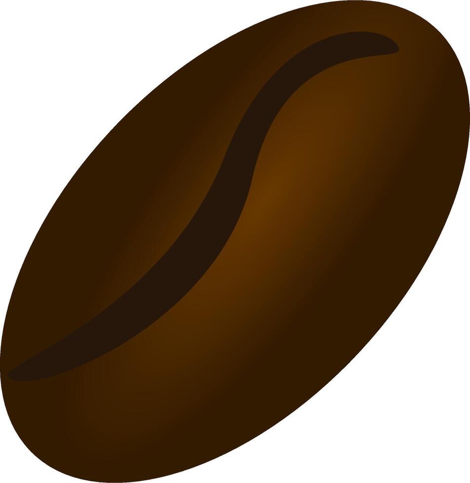 Coffee bean icon. Vector illustration of coffee bean isolated on transparent.