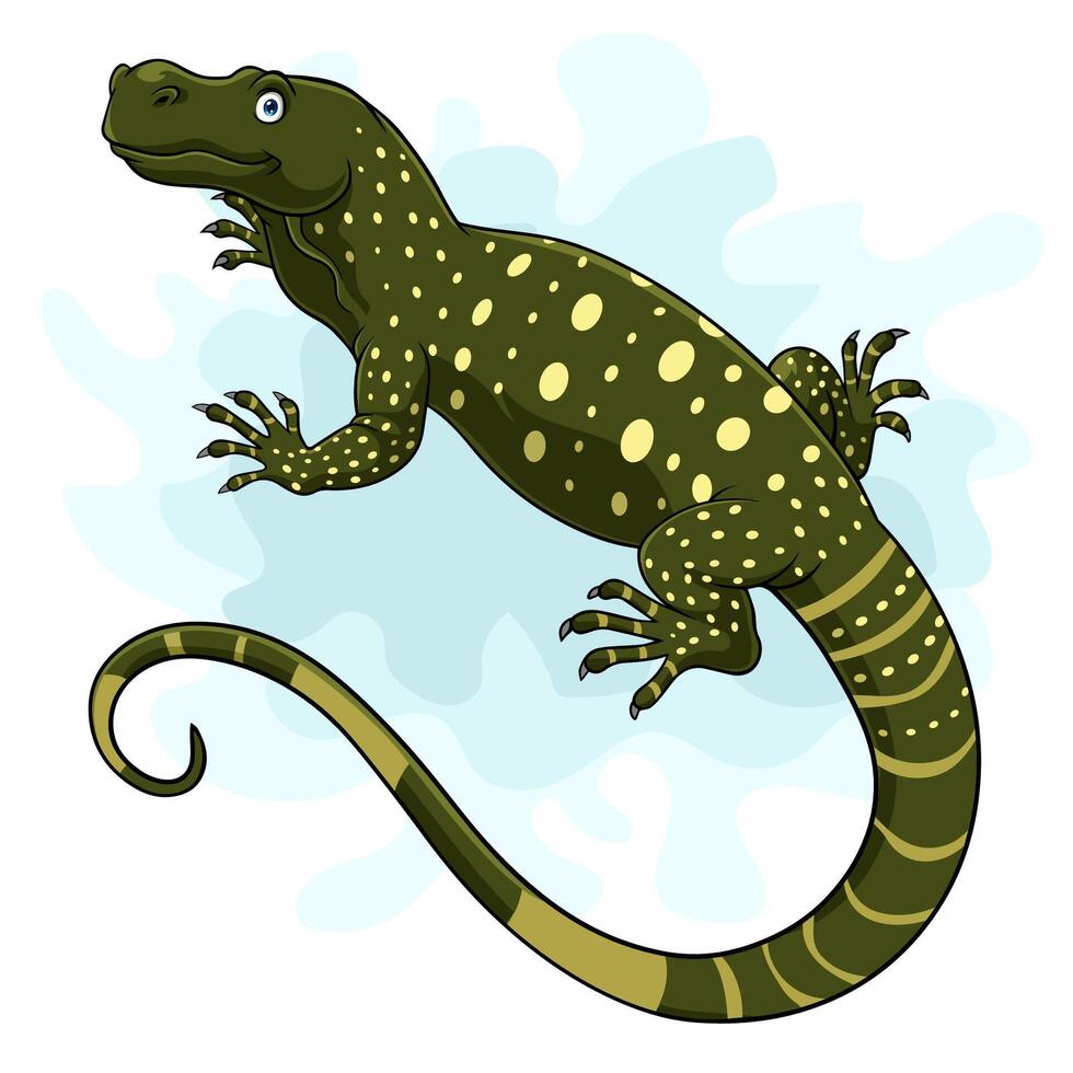 dibujos animados varanus salvador en blanco antecedentes vector