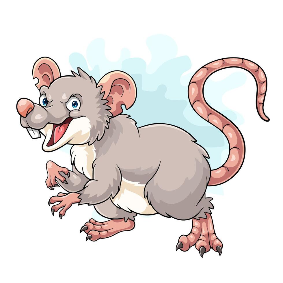 Cartoon rat with angry expression vector