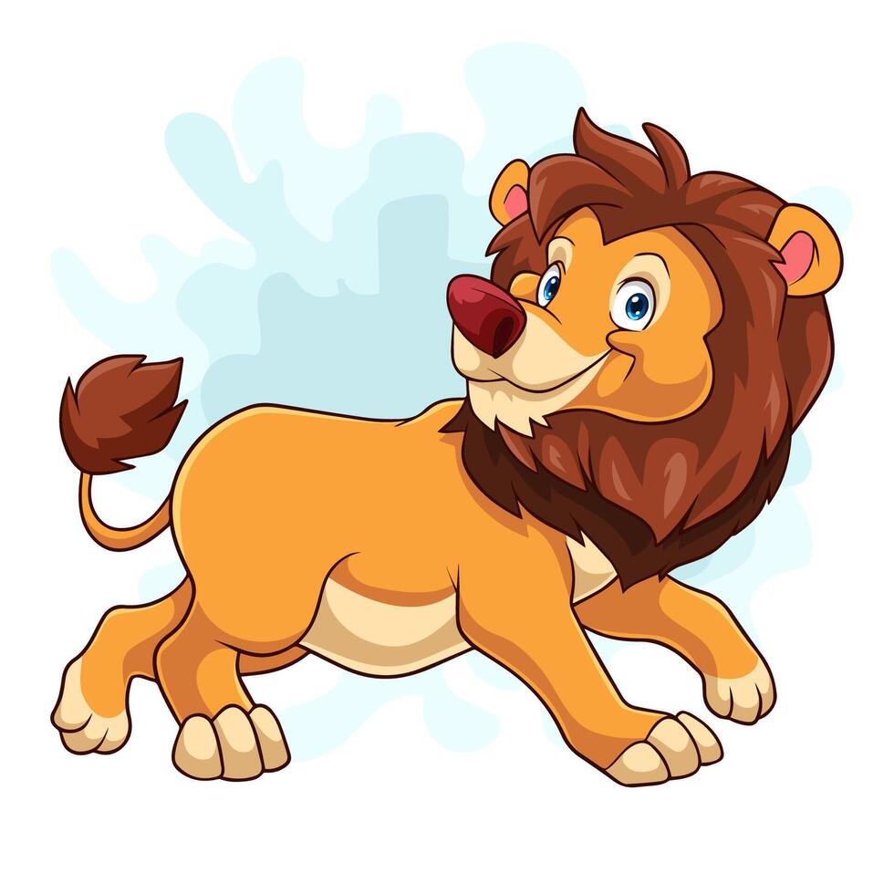 Cartoon happy lion isolated on white background vector
