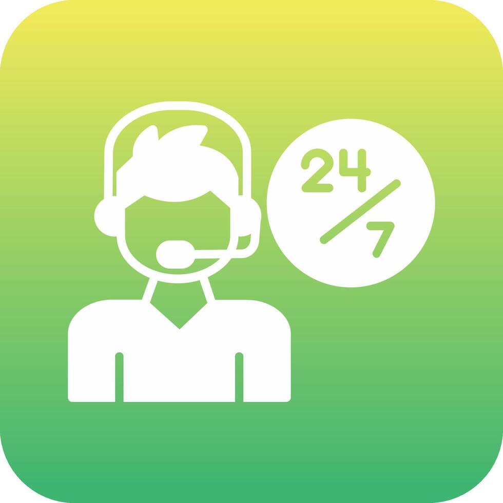 24 Hours Support Vector Icon