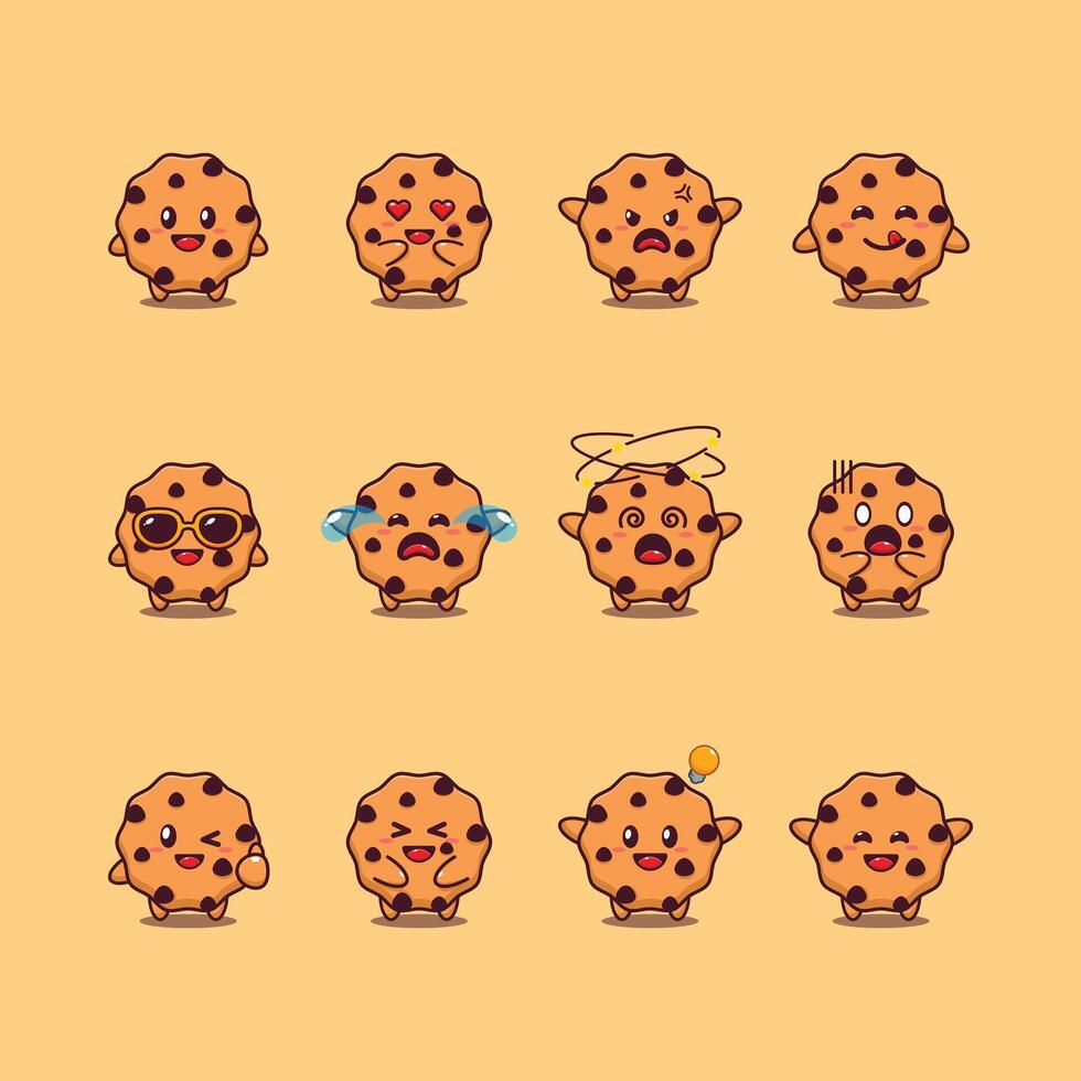cute cookies cartoon character vector illustration.