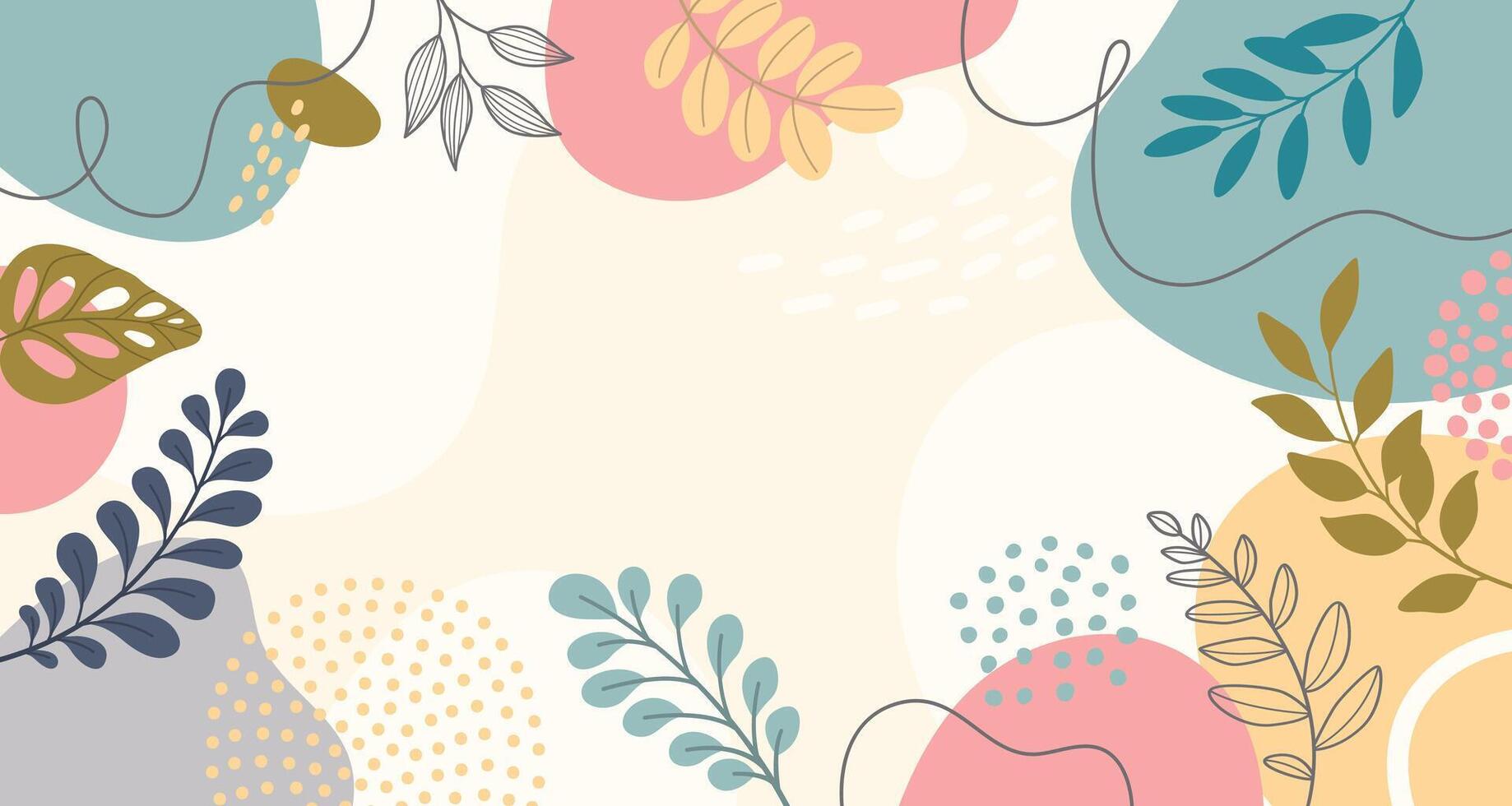 Design banner frame flower Spring background with beautiful. flower background for design. Colorful background with tropical plants. vector