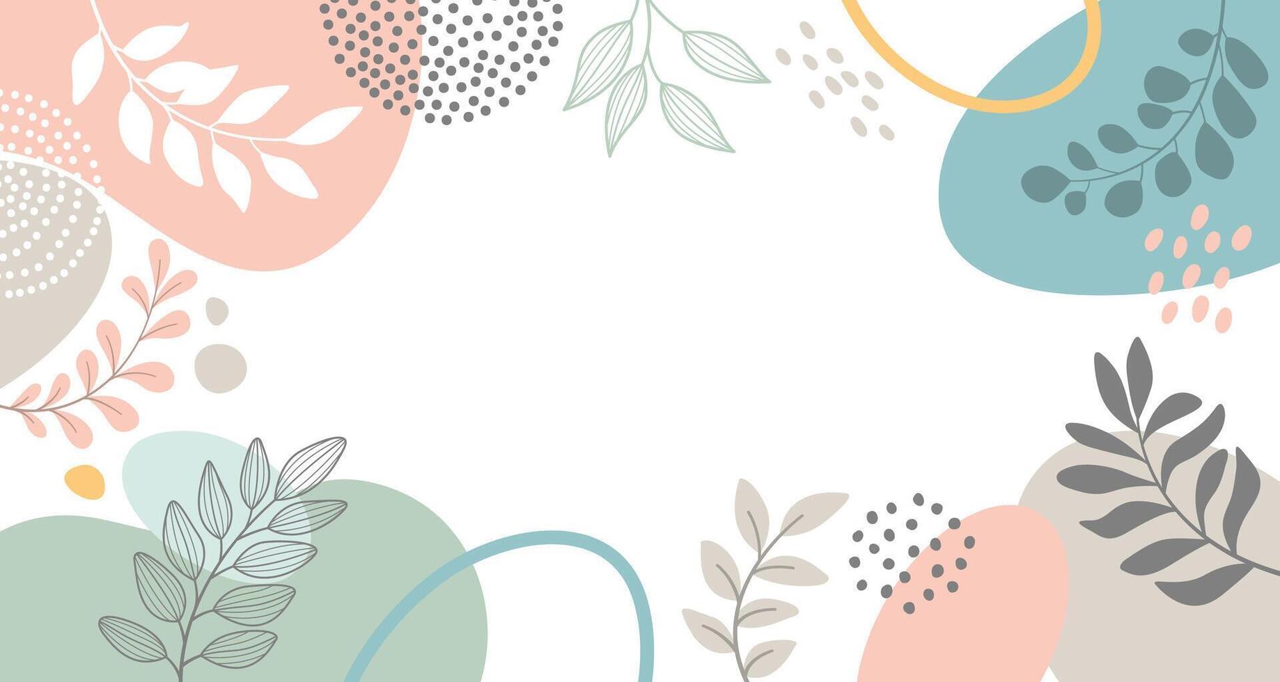 Design banner frame flower Spring background with beautiful. flower background for design. Colorful background with tropical plants. vector