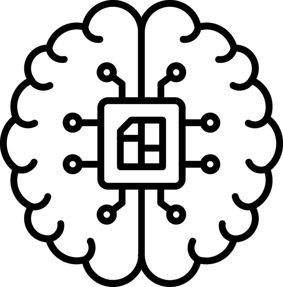 icono de vector de inteligencia artificial