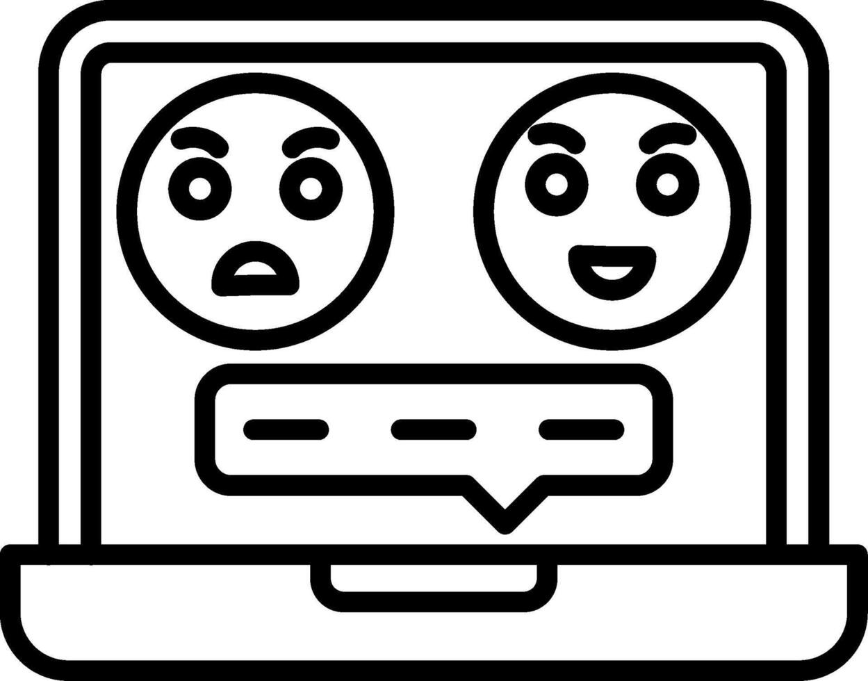 ordenador portátil charla vector icono