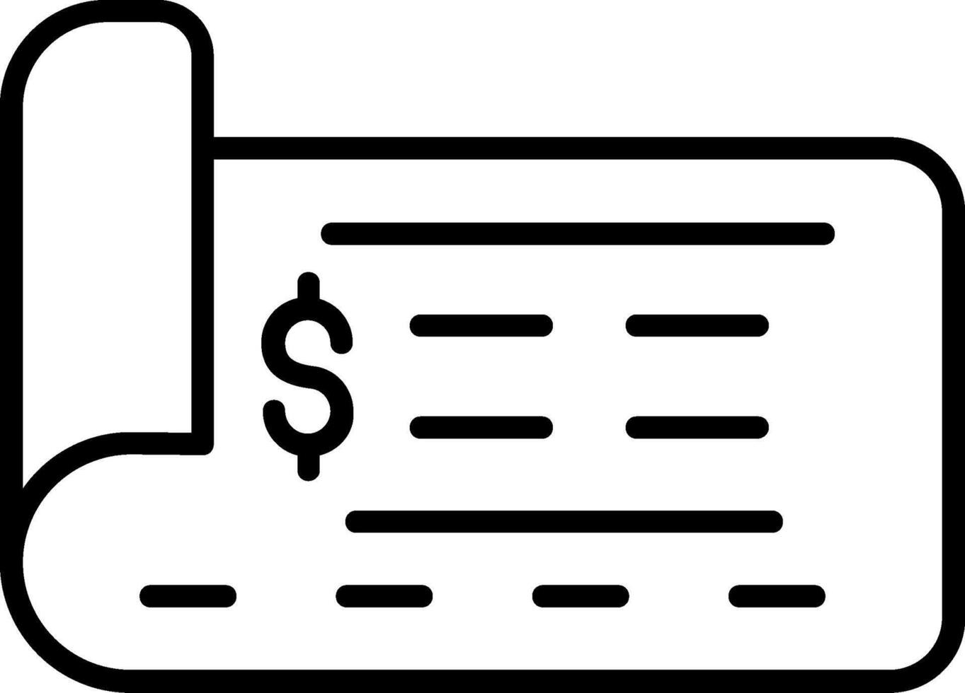 icono de vector de cheque bancario