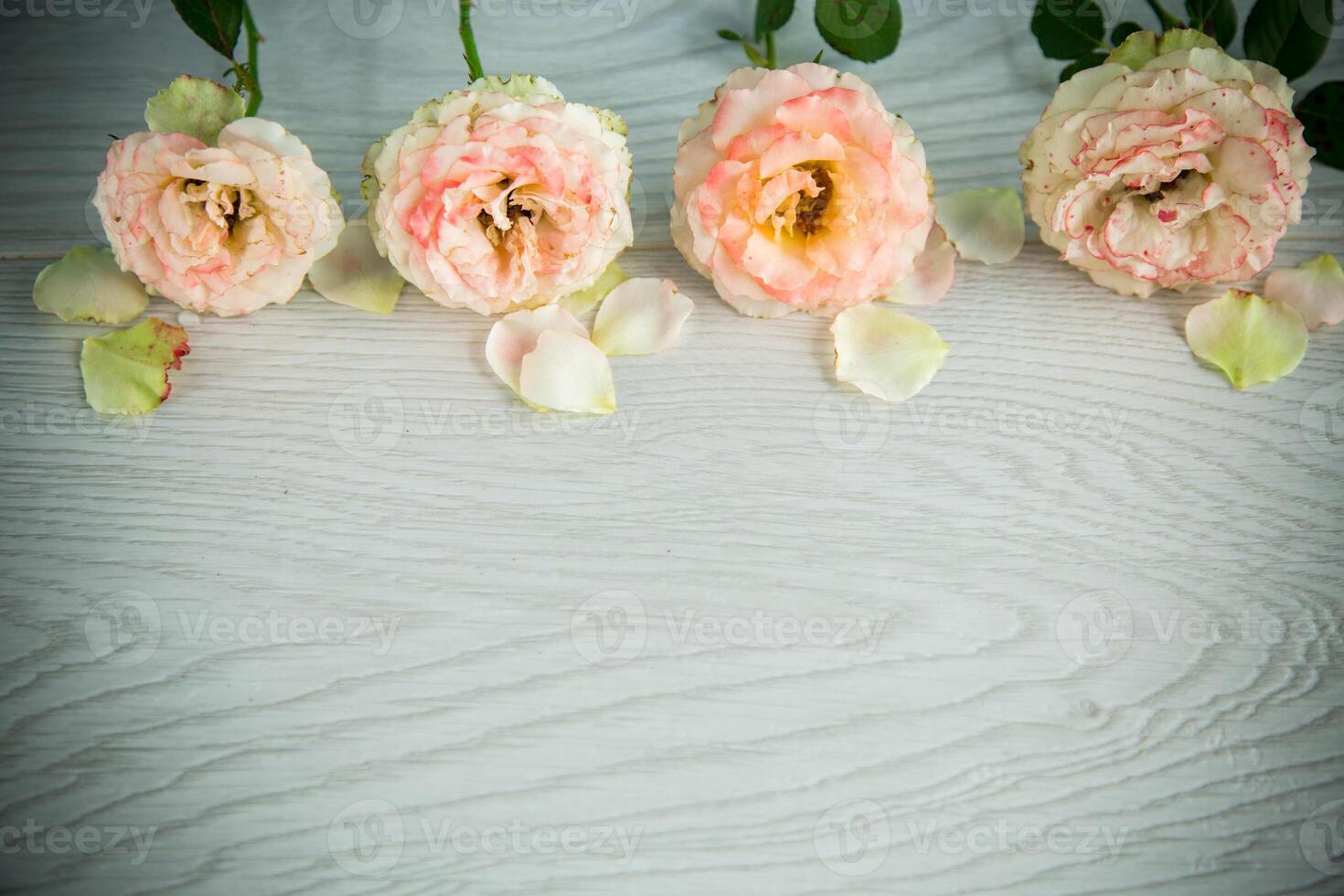 bouquet of beautiful orange roses on table photo